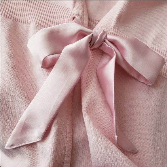 Lane Bryant 3/4 Sleeve Tie Up Pink Sweater - Picture 3 of 4